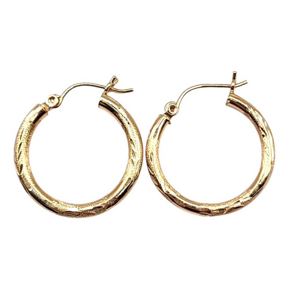 14 Karat Yellow Gold Circle Hoop Earrings #20483